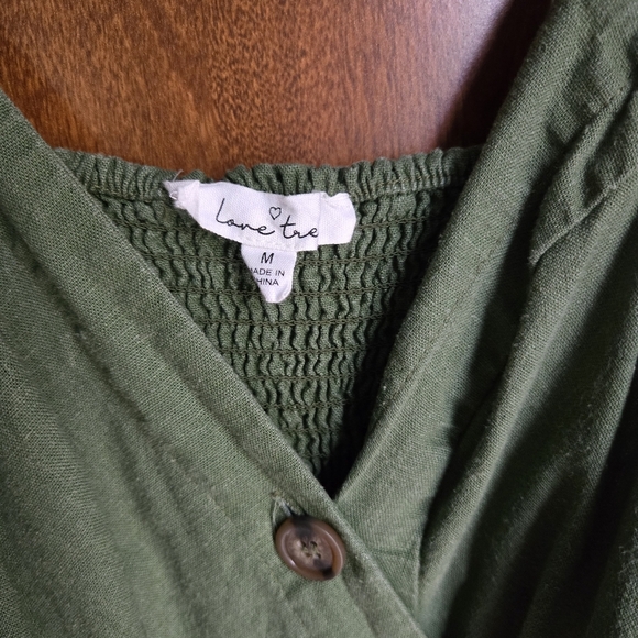 Love Tree Green Button-Up Dress - Picture 3 of 3